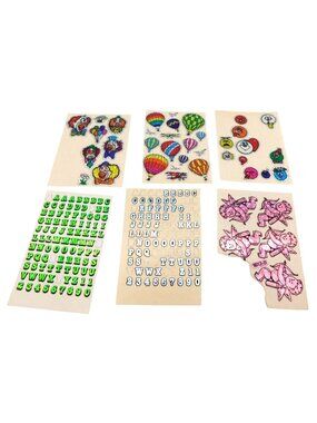Vintage Vending Prism Holographic Sticker Sheets Clowns Balloons Letters Cherubs